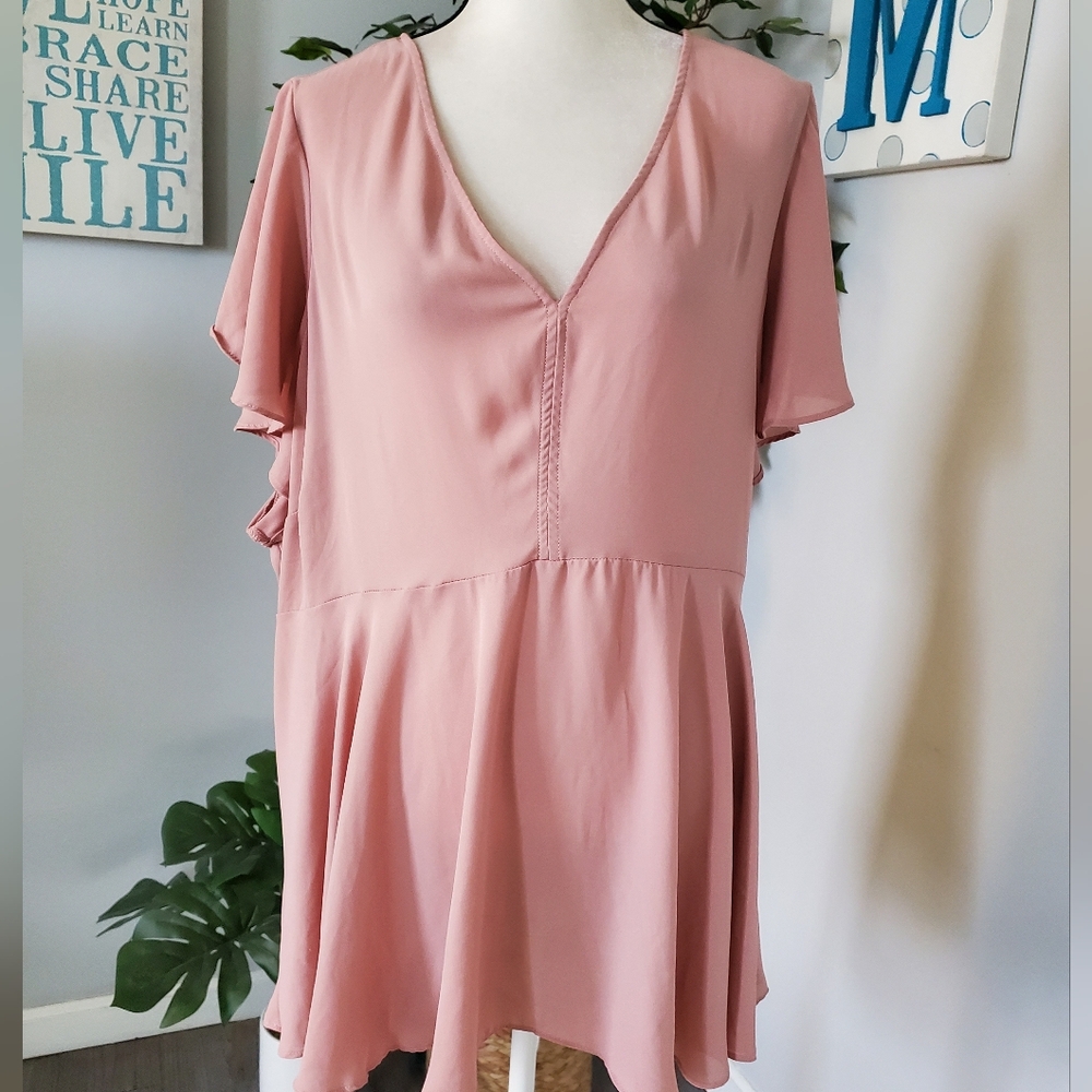 TORRID Georgette Flutter Sleeve Babydoll 4